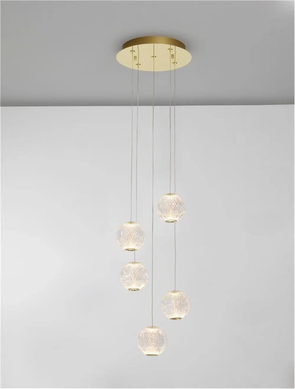 Candelabru structura din Aluminiu Auriu si abajur din Acrilic Transparent H120xL30cm IP20 26W 1213lm 3200k BRILLANTE