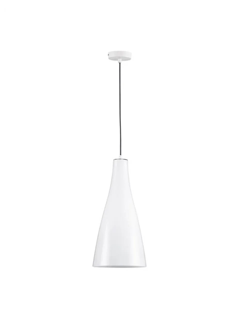 Pendul structura din Aluminiu Alb si abajur din Sticla Alb H120xL23cm IP20 LIVTAR