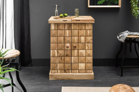 Bar din Lemn masiv de salcam Maro  Mosaico L65/130xH100cm