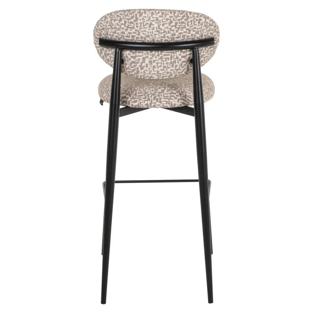 Scaun de bar din Stofa Bej si Metal Negru L46xH104cm Dantes Richmond interiors