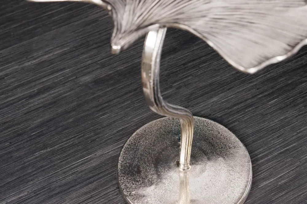 Masuta laterala din Metal Argintiu L46xH53cm Ginkgo leaf