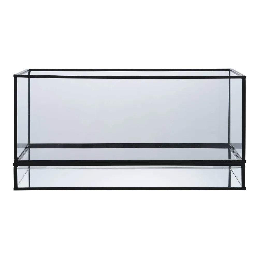 Suport lumanari din Metal/Sticla Negru/Transparent H15xL30cm Hurricane