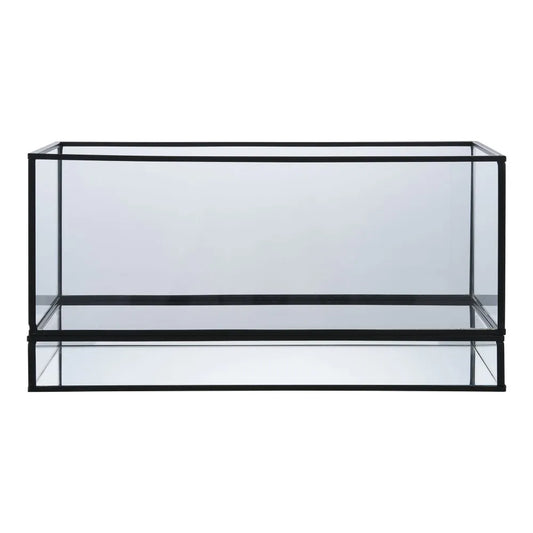 Suport lumanari din Metal/Sticla Negru/Transparent H15xL30cm Hurricane