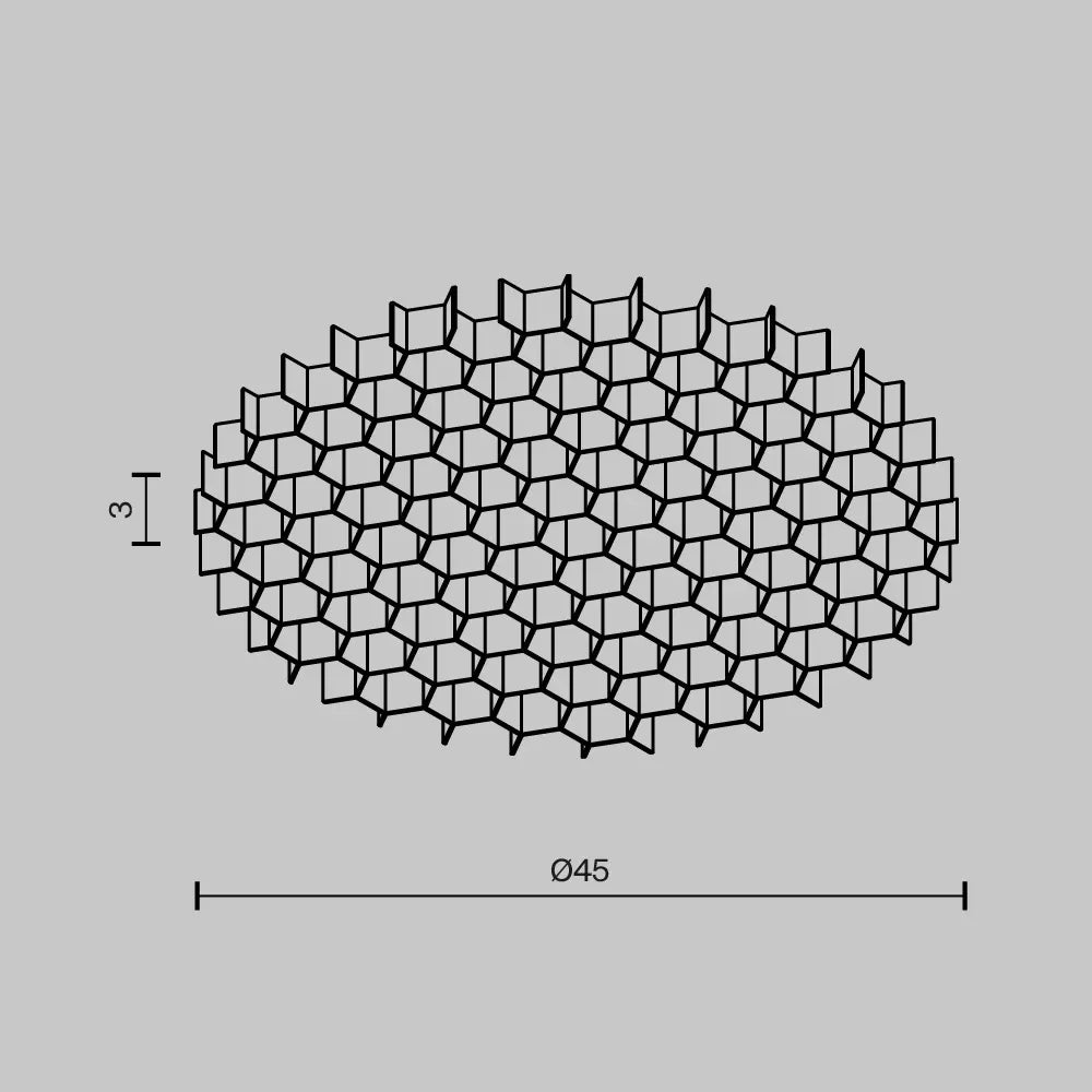 Filtru de lumină anti-orbire HoneyComb ⌀45mm pentru spot Artisan din Aluminiu Negru