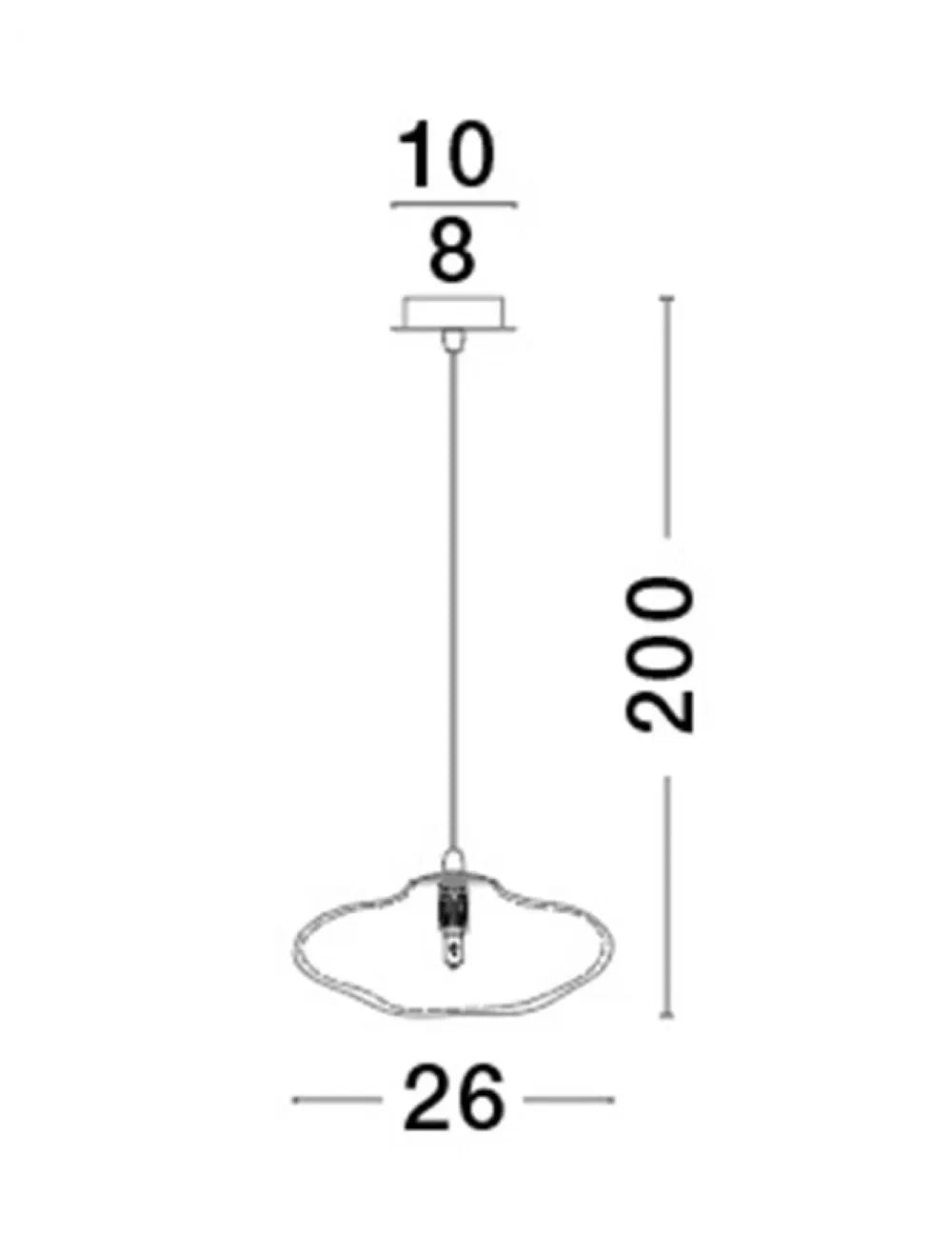 Pendul structura din Metal Auriu si abajur din Sticla Transparent H200xL26cm IP20 KING