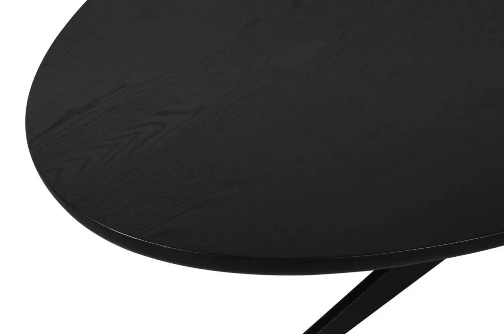 Masa ovala din Metal Negru si Lemn de stejar Negru L230xH76cm Rayford Richmond interiors