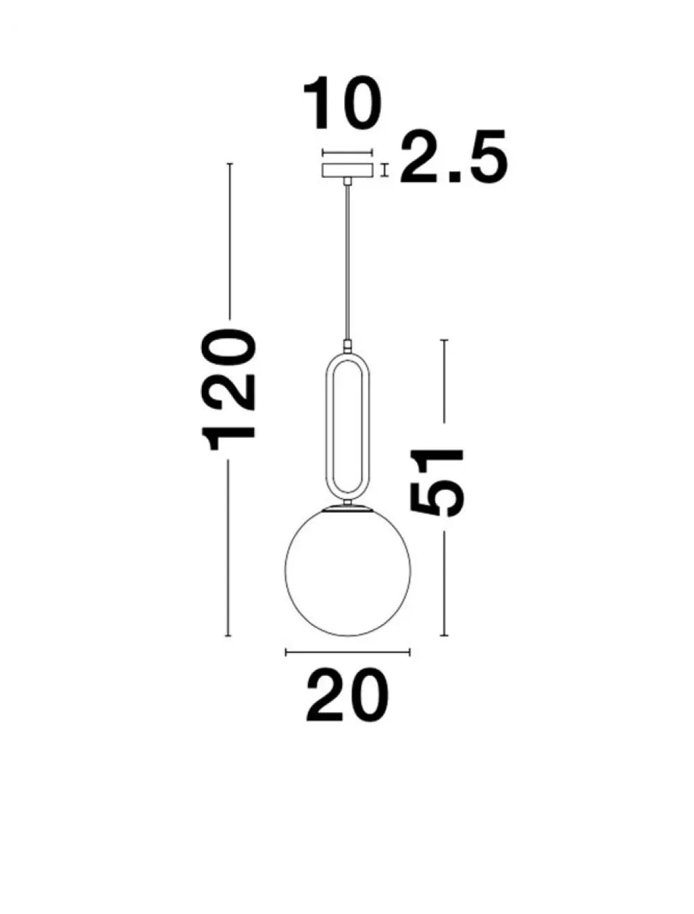 Pendul structura din Metal Negru si abajur din Sticla Alb H120xL20cm IP20 GRUS