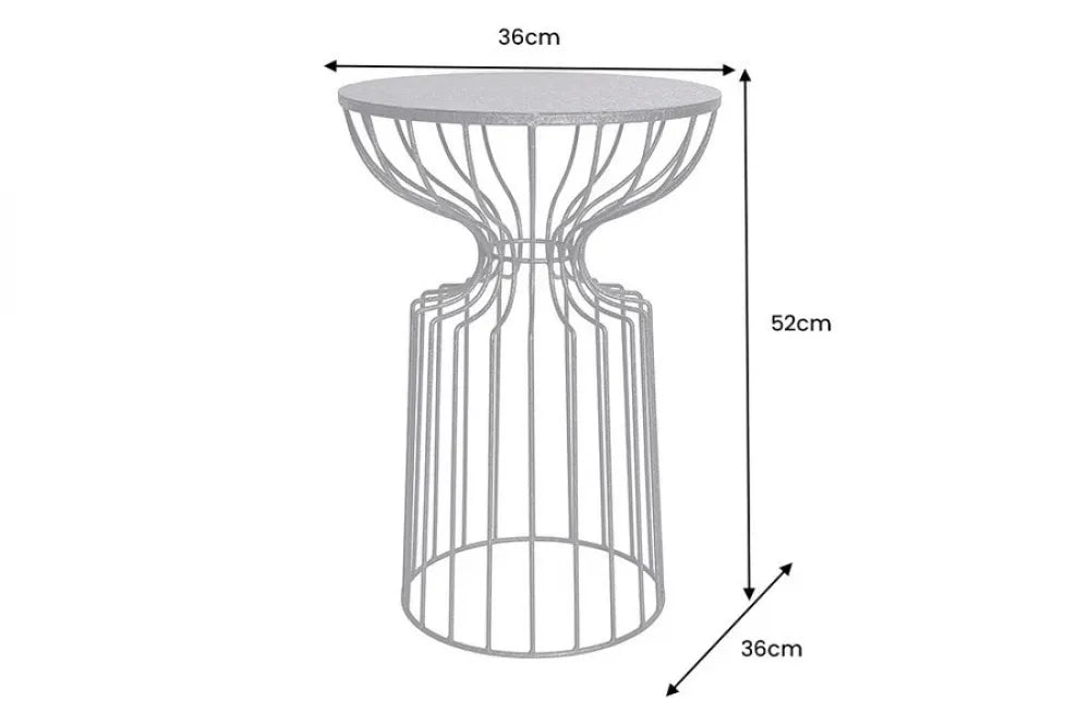 Masuta laterala din Metal Negru L36xH52cm Variation