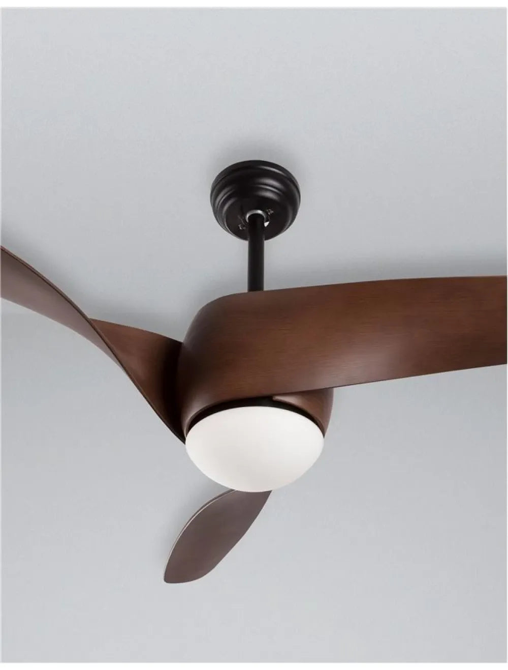 Ventilator structura din Metal Negru si abajur din Sticla Alb H45-58xL132cm IP20 18W 650lm 3000k BREEZE