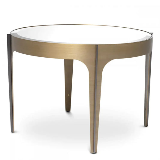 Masuta laterala Rotunda din Otel inoxidabil Alama si Oglinda D64xH43.5cm Artemisa Eichholtz