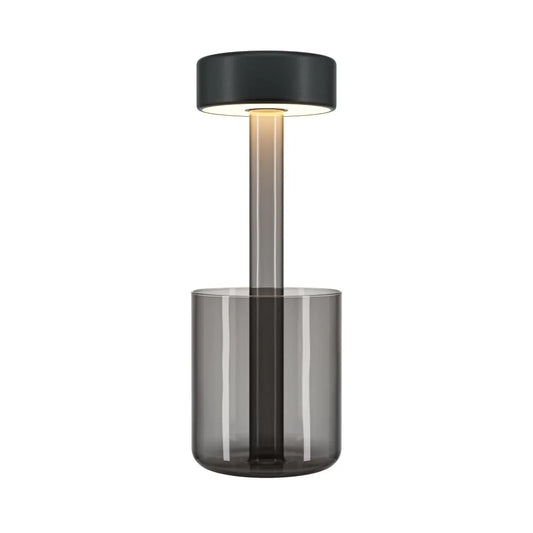 Veioza din Sticla Gri si Aluminiu Negru H34.8xD12cm AI Collaboration