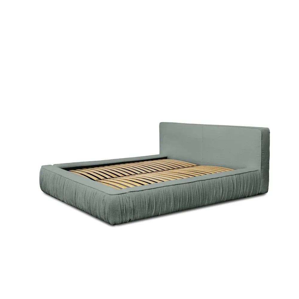 Pat 140x200cm tapitat cu Chenille Albastru deschis Naomi