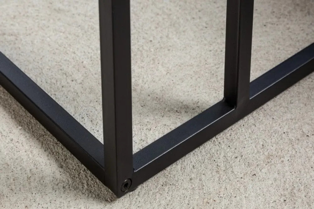 Masuta laterala Dreptunghiulara din Lemn stratificat Maro si Metal Negru L43xH63cm Slim