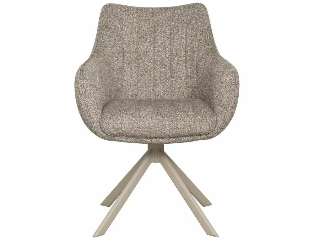 Scaun rotativ din Stofa Leo Maro si Metal Bej H86xL61xA58cm Azalia