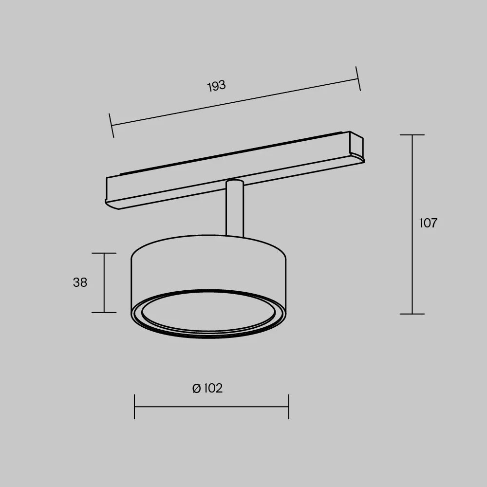 Spot dimabil smart pentru sina Exility din Aluminiu Negru/Alama H10.7xL19.3cm 18W 994lm 2700-6000k Rado