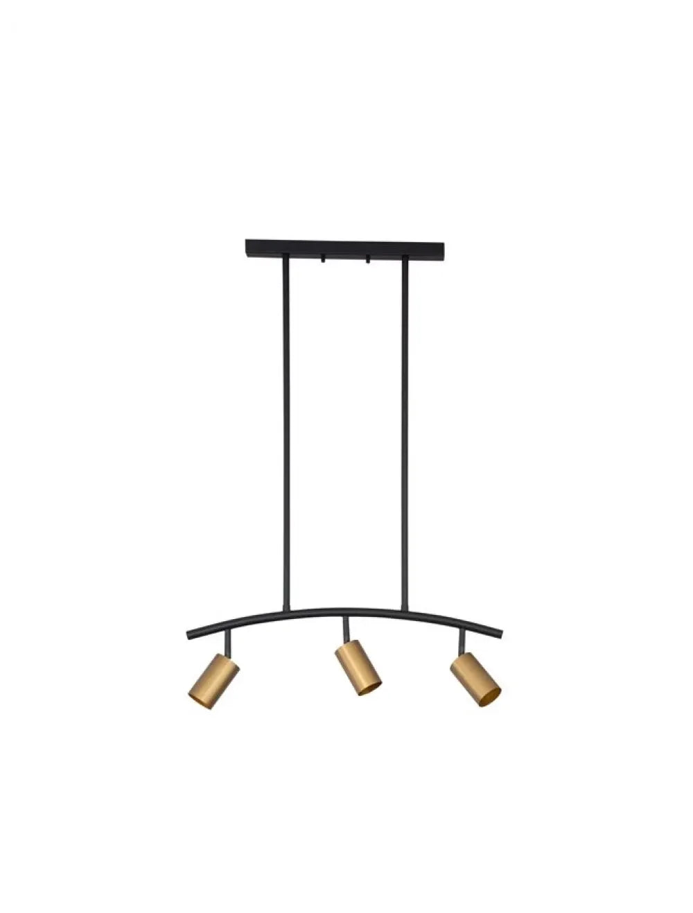 Lustra structura din Aluminiu Negru si abajur din Aluminiu Auriu H90xL72.2cm IP20 POGNO