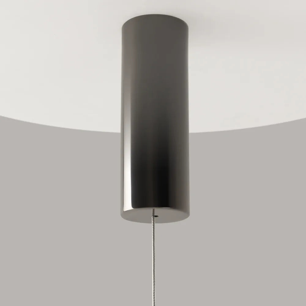 Pendul din Metal Negru si Sticla Fumuriu H359.5xD12cm Double Moon