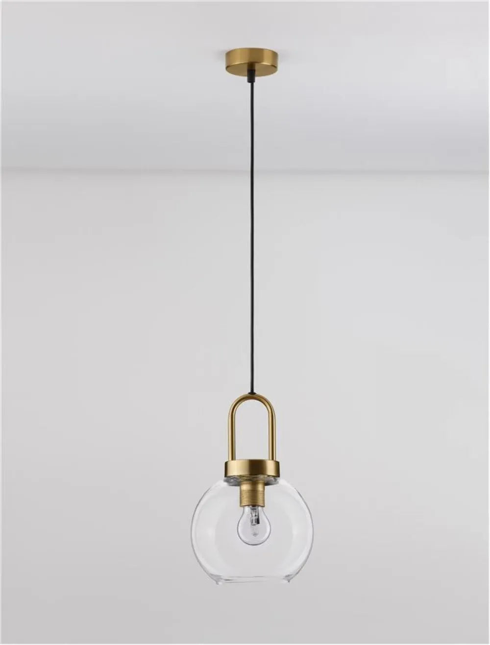 Pendul structura din Metal Alama si abajur din Sticla Transparent H230xL20cm IP20 IRVINE