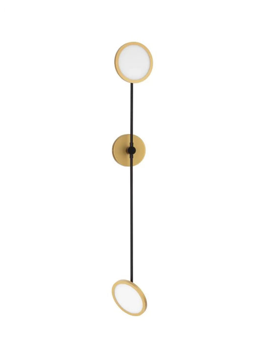 Aplica de perete structura din Metal Negru/Auriu si abajur din Acrilic Alb H120xL100cm IP20 18W 1836lm 3000k SCOPE