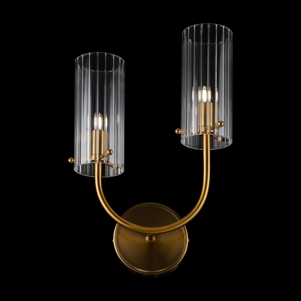 Aplica de perete Metal si Sticla Alama/Transparent L12xH38cm Arco