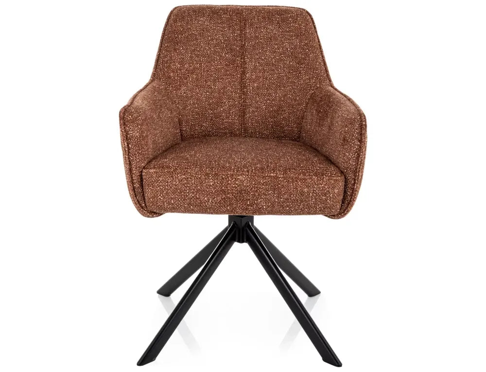 Scaun rotativ din Stofa Maro si Metal Negru H83xL55xA62cm Notti