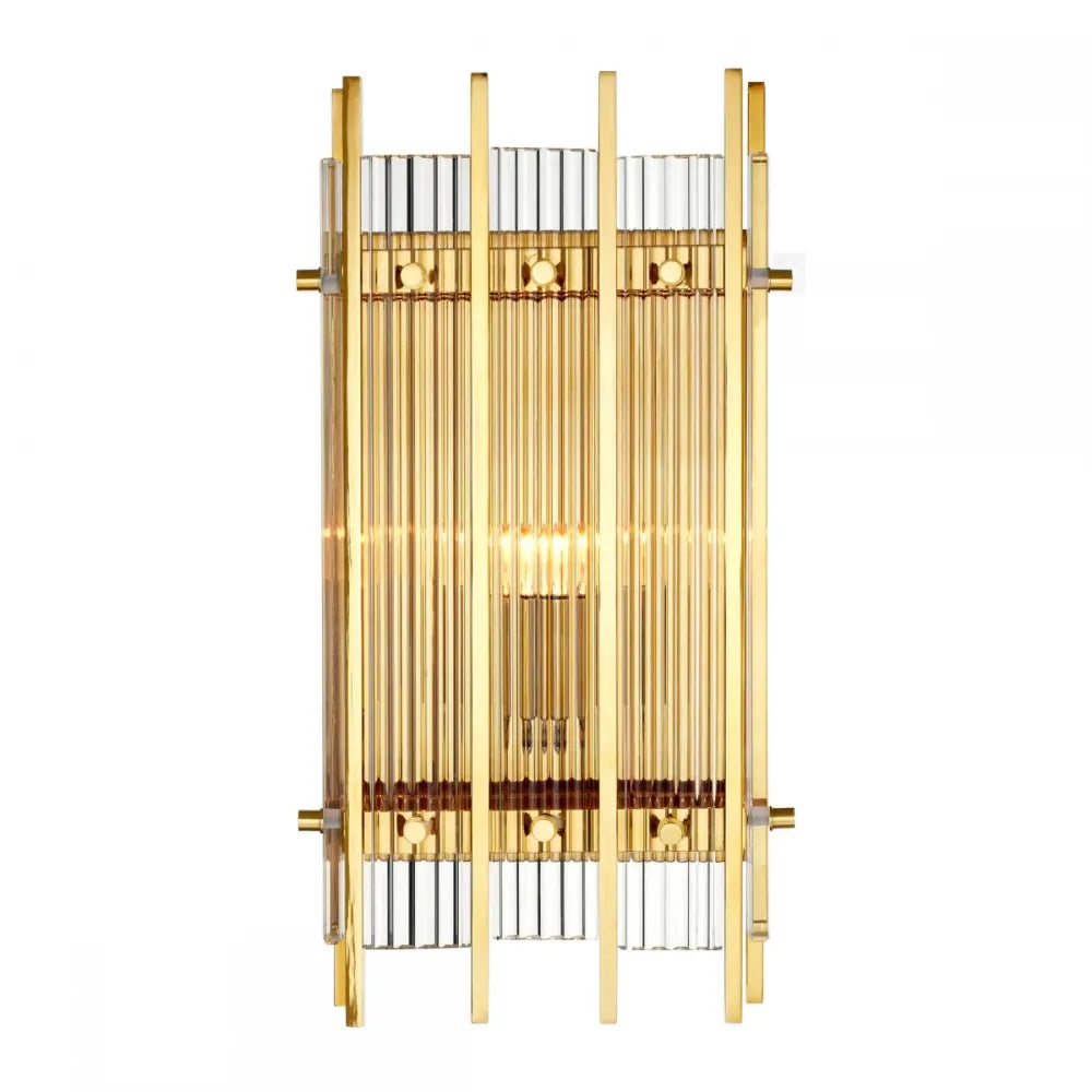 Aplica de perete din Metal Auriu si Sticla Transparent H42xL23cm Sparks S Eichholtz