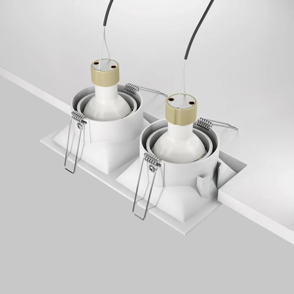 Sport dublu incastrat din Aluminiu Alb H4xL17cm IP 20 GU10 50W Dot