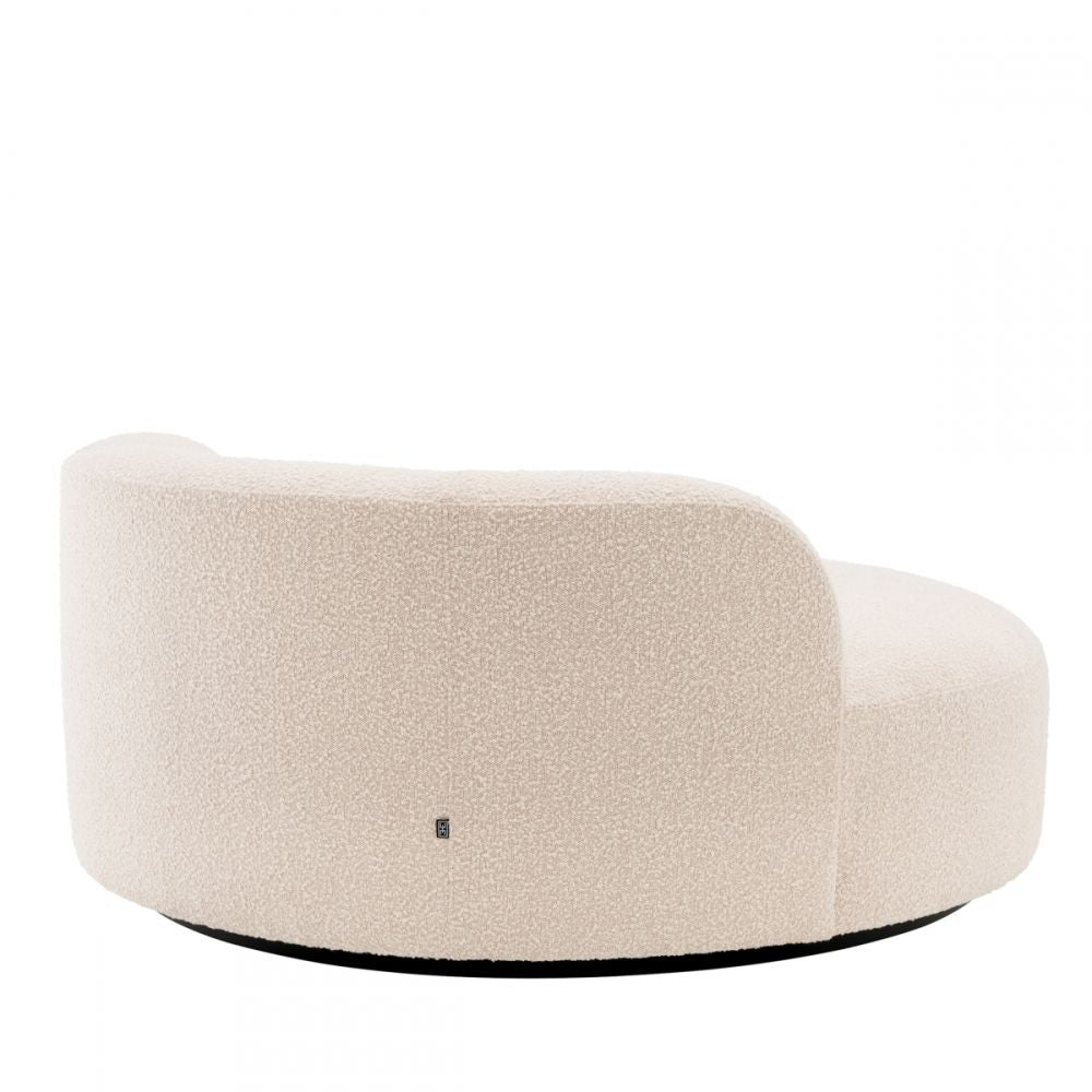 Canapea fixa Bjorn Round Eichholtz tapitata cu Stofa Boucle Crem L150cm