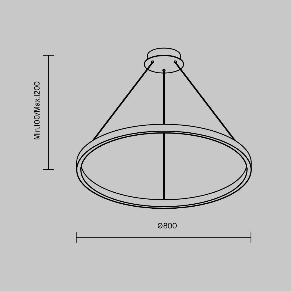 Lustra din Aluminiu Negru si Silicon Alb H120xD80cm Rim