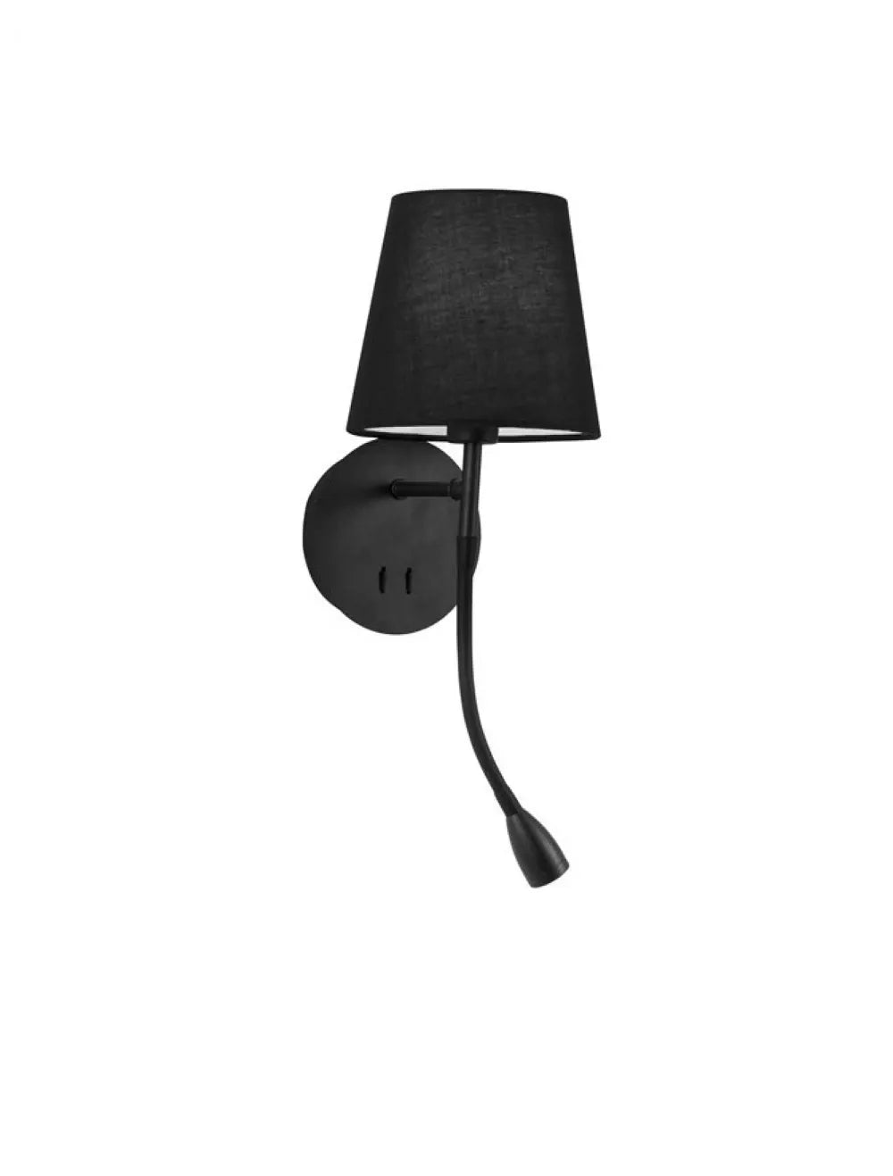 Aplica de perete structura din Aluminiu Negru si abajur din Textil Negru H30xL19cm IP20 3W 180lm 3000k NIA