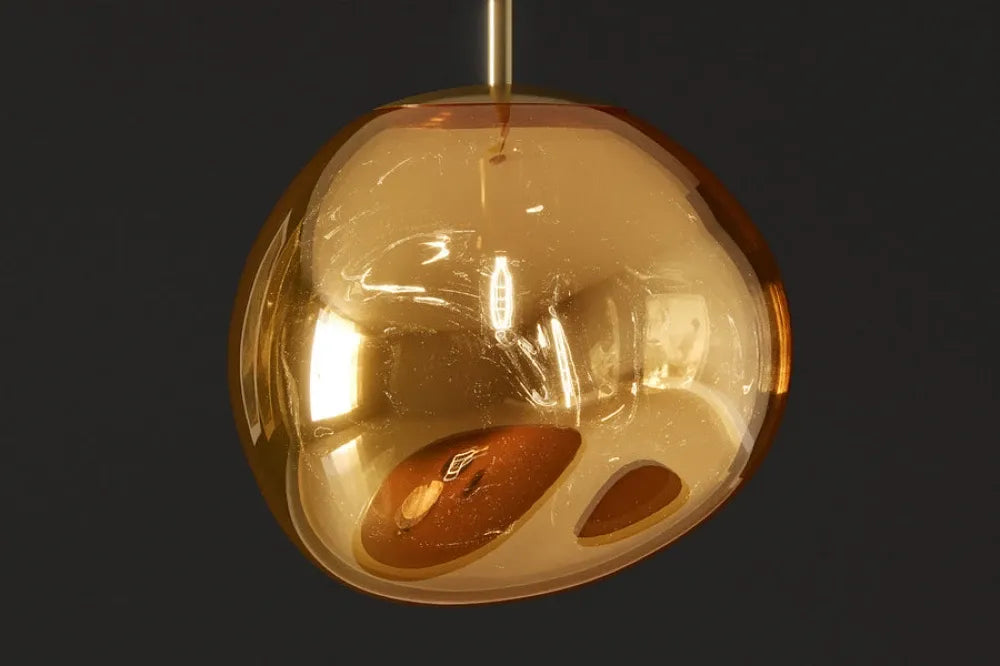 Pendul din Metal Auriu si Sticla Auriu D20xH150cm LIQUID DIAMOND