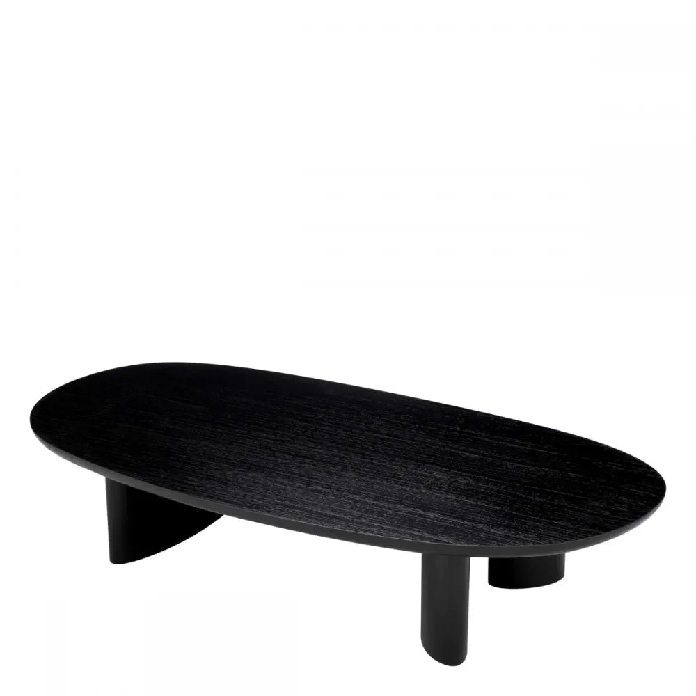 Masuta de cafea Asimetrica din Furnir de stejar Negru L168.5xl86.5cm Lindner Eichholtz