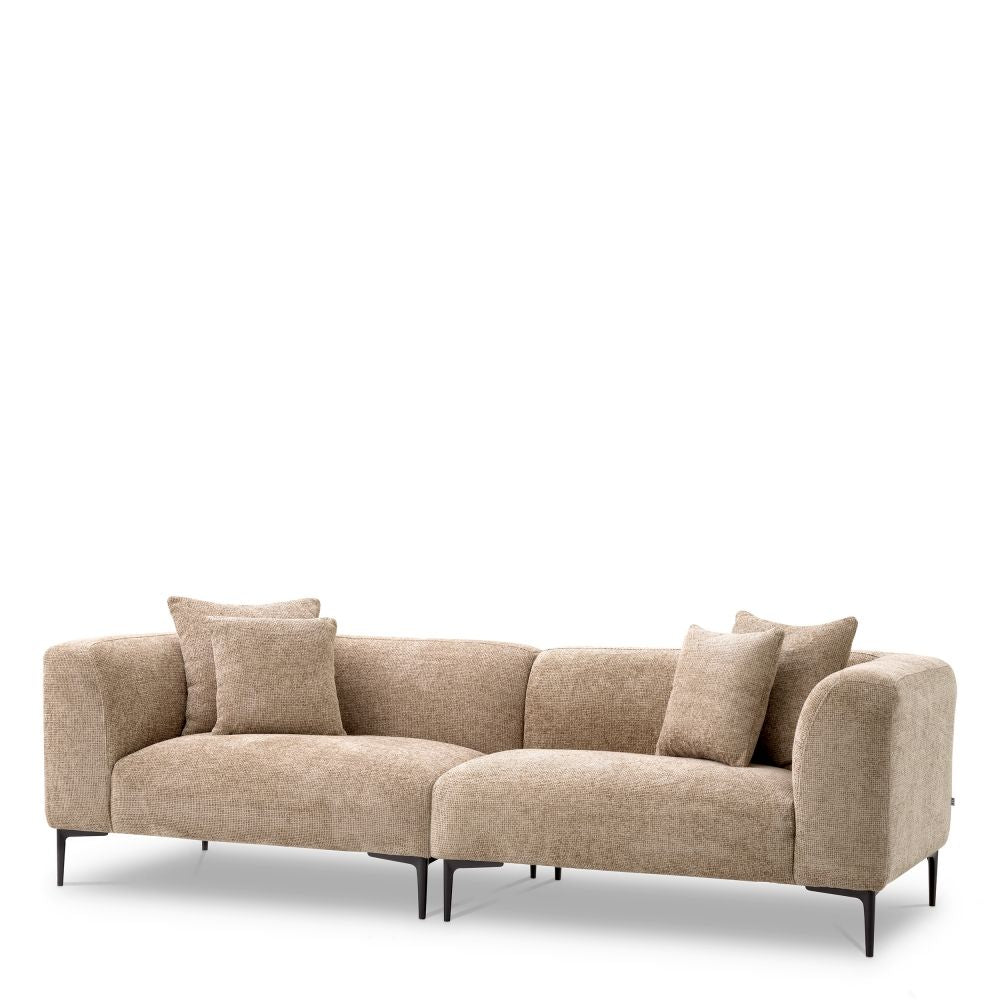 Canapea fixa Firenze Eichholtz din Stofa Lyssa Bej nisip L252cm