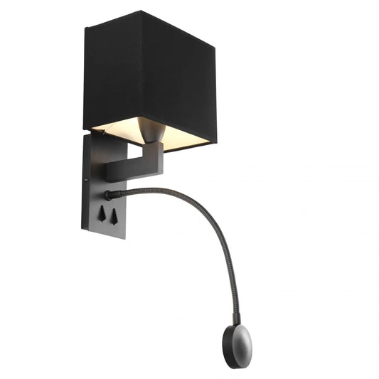 Aplica de perete din Metal Bronz si Stofa Negru H32xL19cm Reading Eichholtz