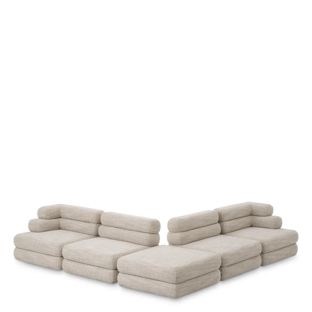 Modul cu brat pe stanga tapitat cu Stofa  Bej L92xA92xH69cm Malaga Eichholtz