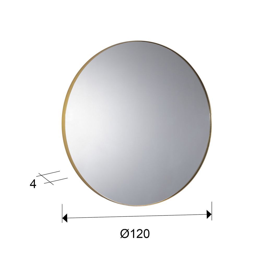 Oglinda Rotunda cu rama din MDF Auriu Orio D120cm