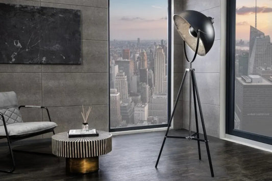 Lampa de podea din Metal Negru/Argintiu H160xL55cm Big studio