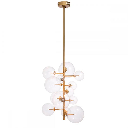Candelabru din Metal Alama si Sticla Transparent H71xD26cm Ezra Eichholtz