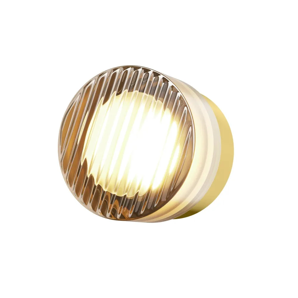 Aplica de perete din Metal Alama si Sticla Auriu Amber H12.5xL9.2cm Olo