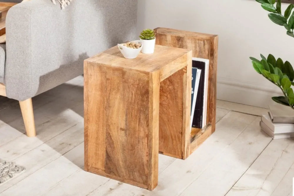 Masuta laterala Dreptunghiulara din Lemn de mango Maro L40xH60cm S
