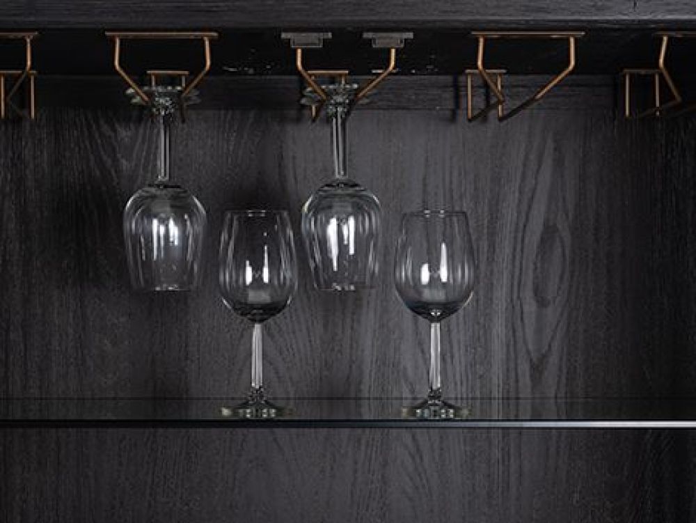Bar din piele ecologica si Lemn masiv de stejar Bej/Negru Bloomingville L97xH182cm Richmond Interiors