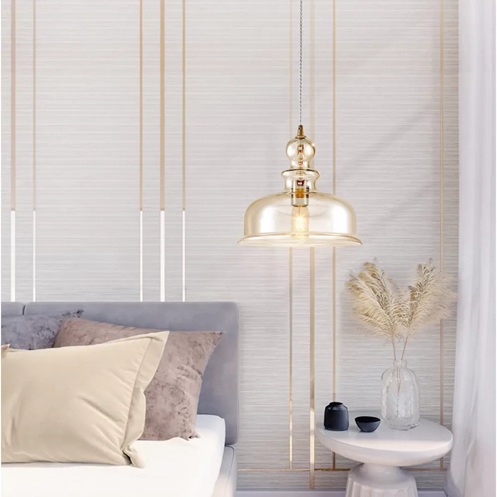 Pendul cu inaltime reglabila din Sticla Auriu D30xH150cm Tone