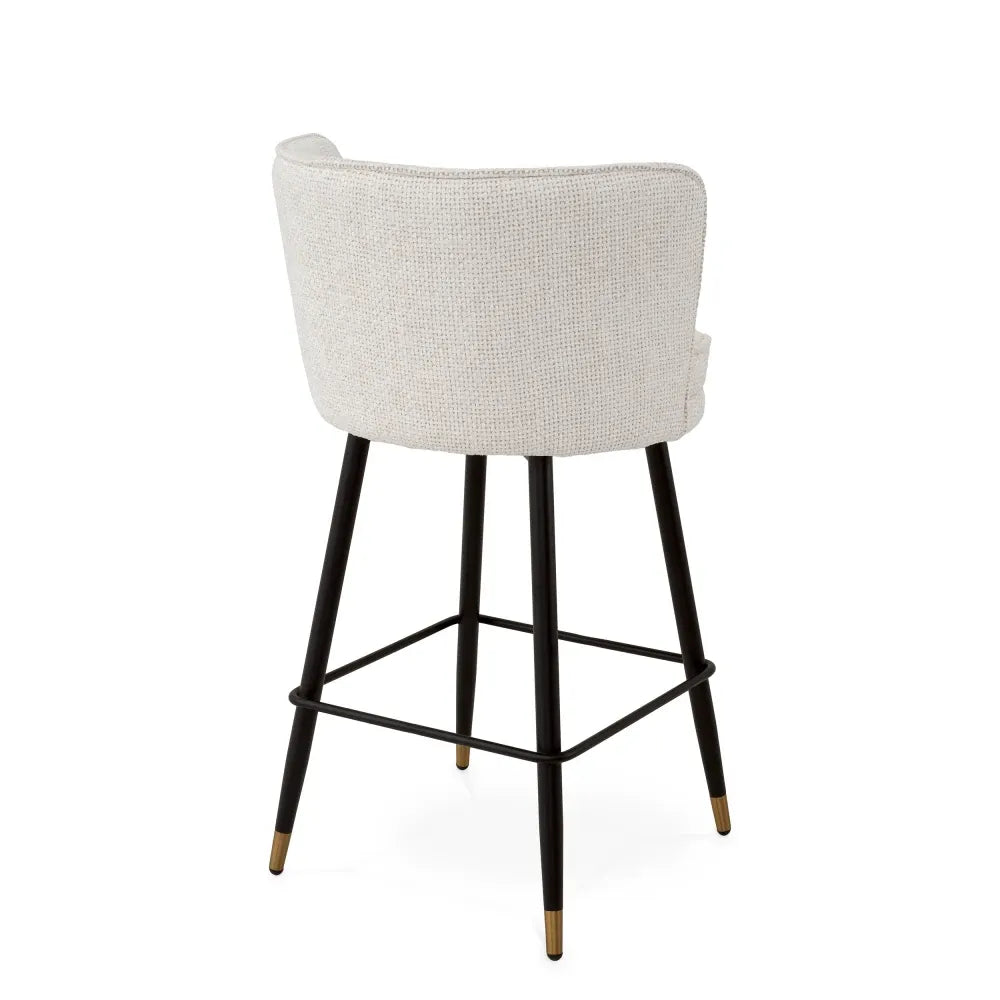 Scaun de insula rotativ tapitat cu Stofa Alb L53xA48xH91cm Grena Eichholtz