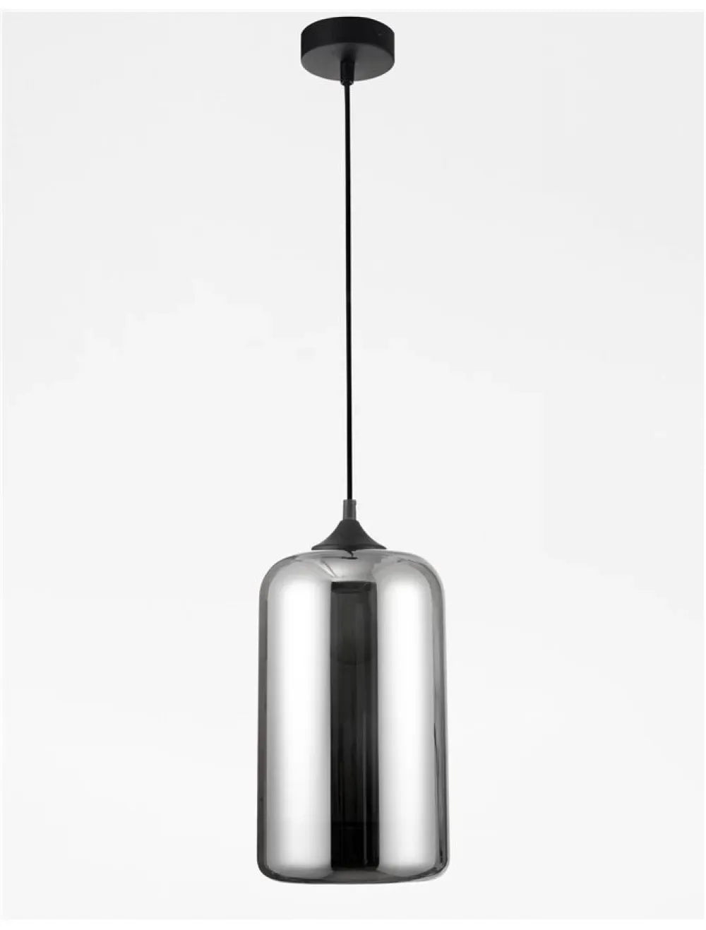 Pendul structura din Metal Negru si abajur din Sticla Crom H120xL17.5cm IP20 SAVAZ