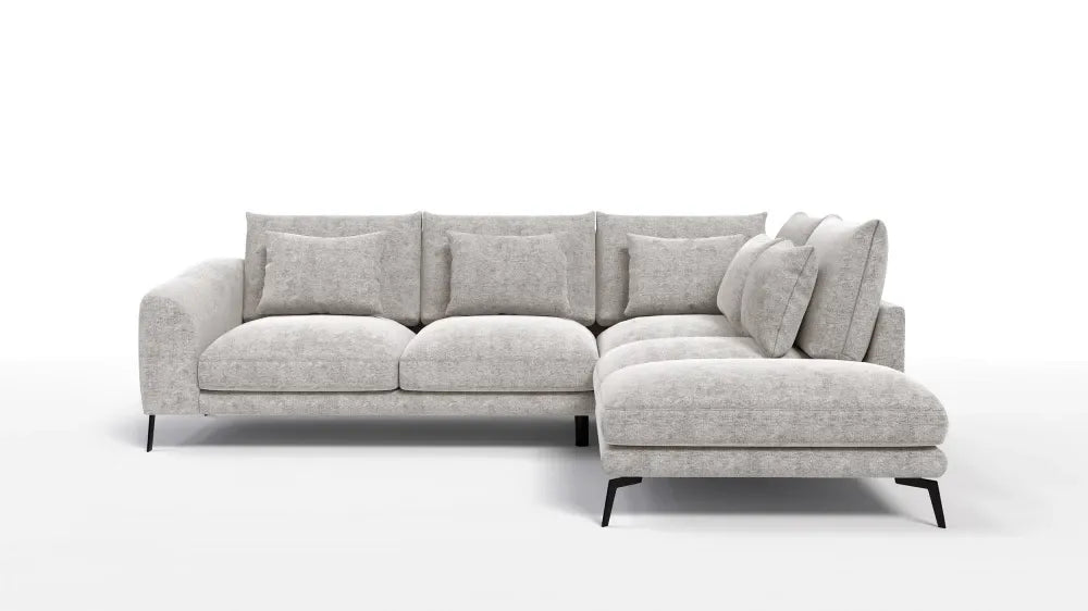 Coltar in forma de L tapitat cu Chenille Bej Sajma 15 L292x228cm Aspen