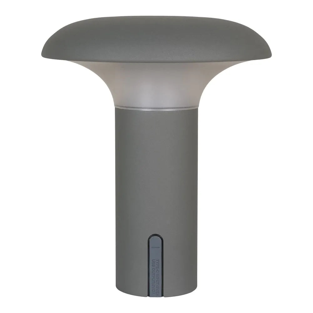 Veioza de exterior reincarcabila din Polipropilena Gri H21xD17cm Ramsey