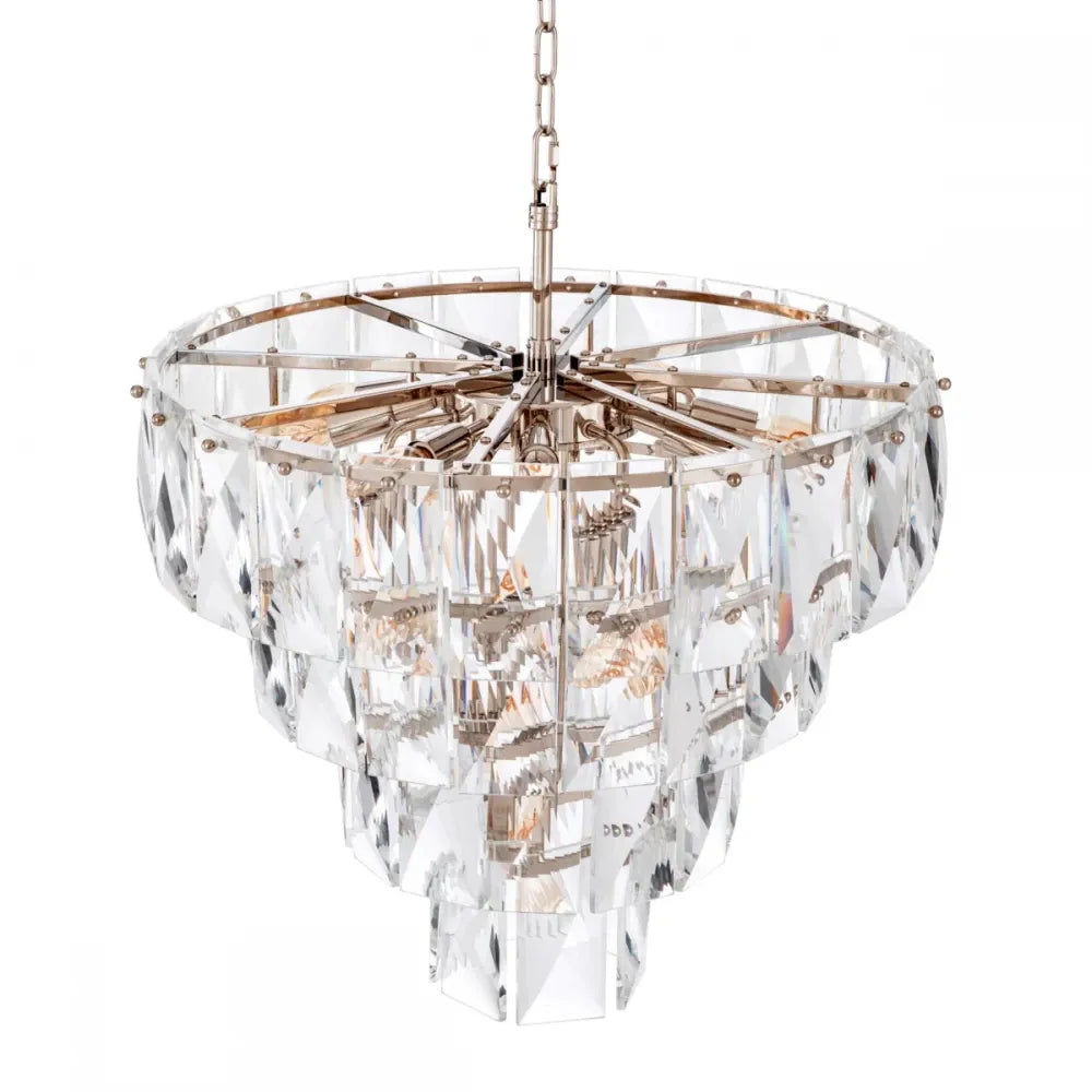 Candelabru din Metal Argintiu si Cristal Transparent H65xD60cm Amazone S Eichholtz