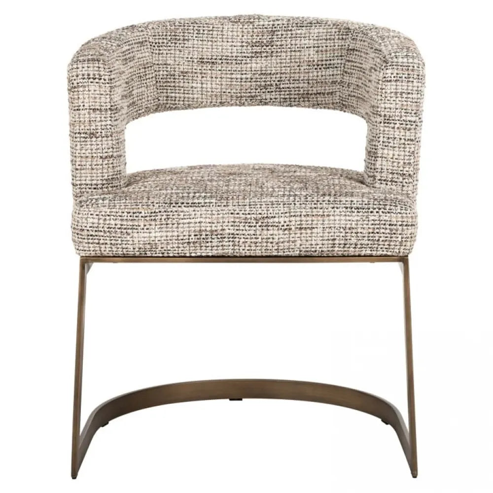 Scaun tapitat cu Stofa be trendy Bej cu picioare din Metal Alama H78xL64xA60cm Ellis Richmond interiors