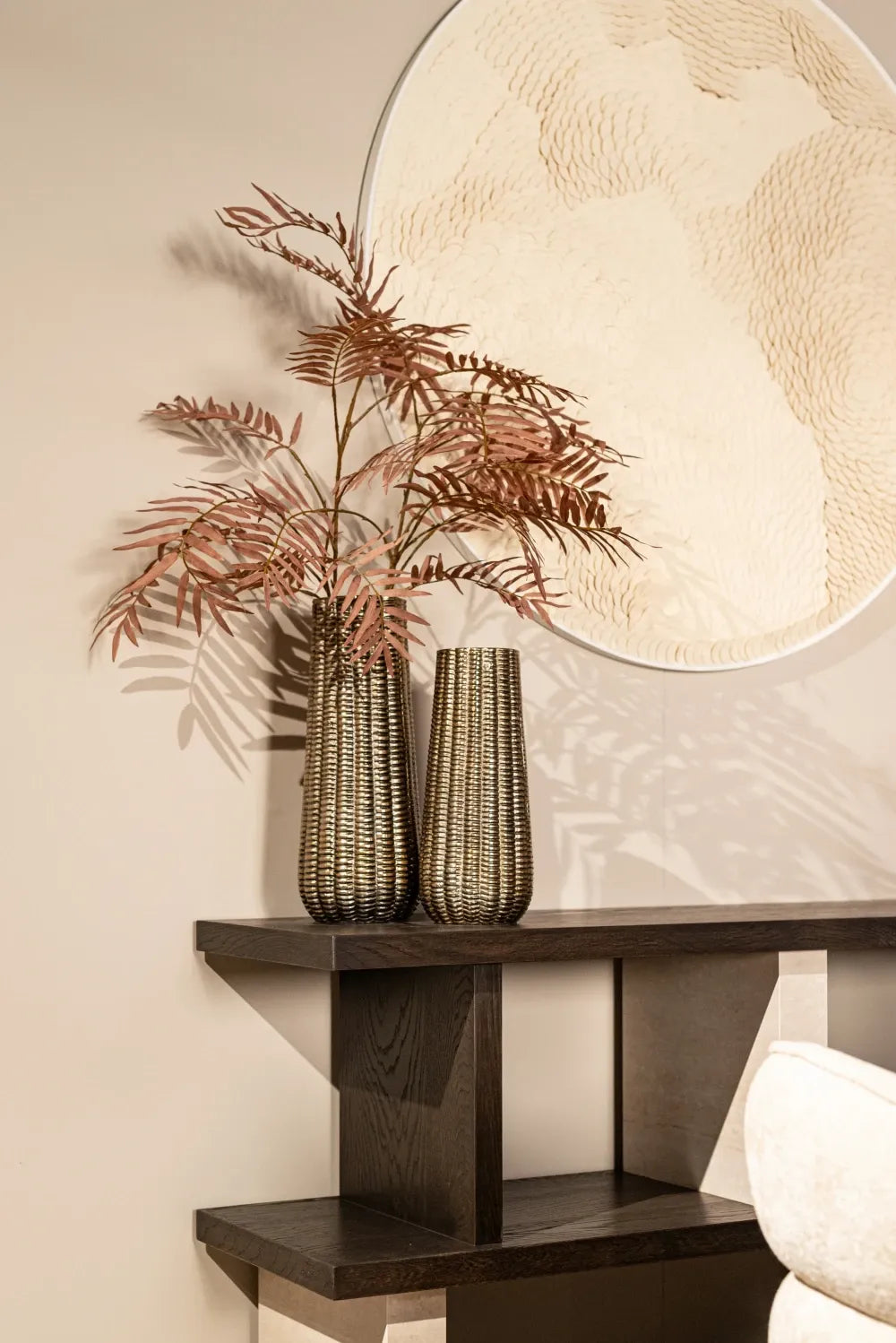 Decoratiune perete din Aluminiu|MDF|Piele|Hartie Alb/Negru L110xH110cm Flow