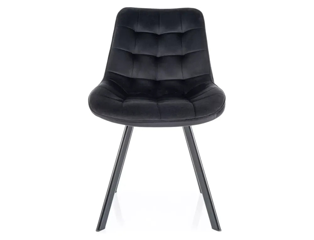 Set 2 scaune din Catifea Negru si Metal Negru Hx88Lx51xA60cm Monti